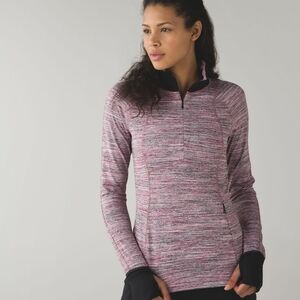 Lululemon Runderful Half Zip Jacket Space Dye Camo Berry Rumble Multi Black 8